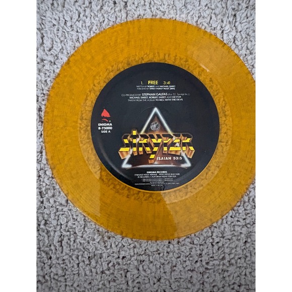 Stryper Other - Stryper Free Calling On You 7in Yellow Translucent Vinyl Single 1986 B-75000